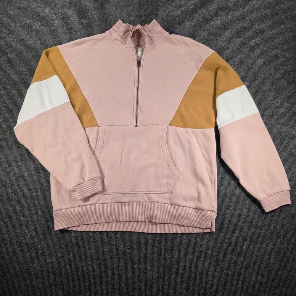 American-eagle Women's Yellow and Pink Sweatshirt